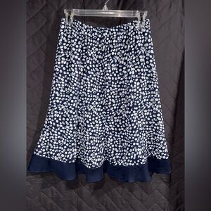 Navy and White Polka Dot Skirt